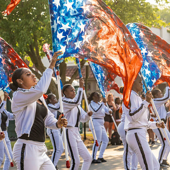 flags in a parade